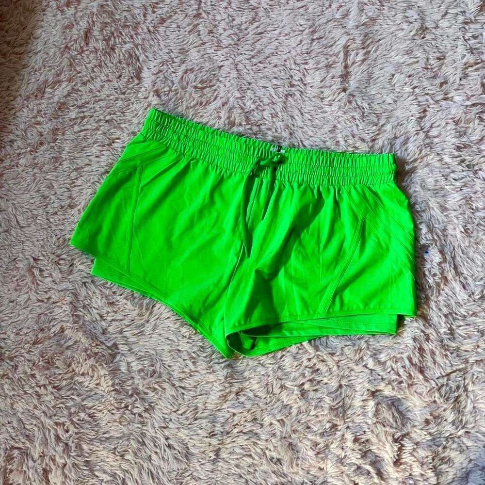 Zyia Active Neon Green Fitness Workout Athleisure Casual Bright Vivid Gym Shorts